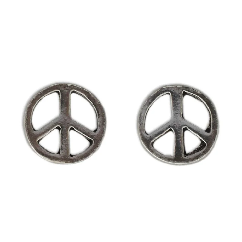 rose gold twisted earrings-NOVICA Handmade Sterling Silver Peace Sign Earrings (Thailand)