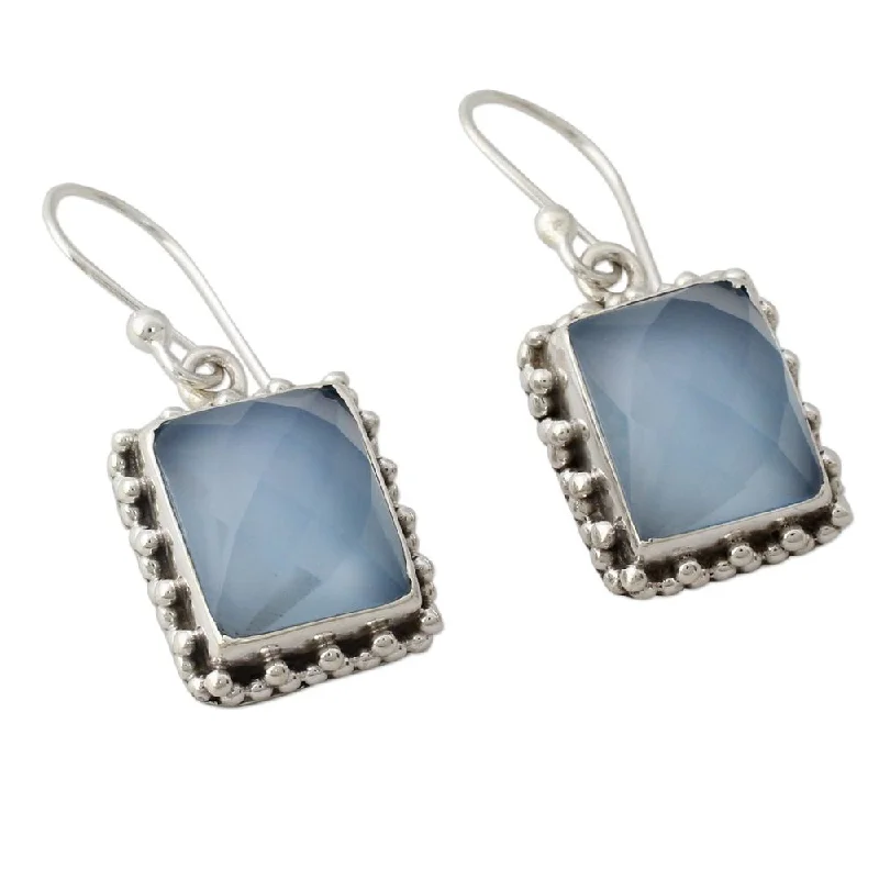 heirloom birthstone earrings-NOVICA Sterling Silver Dangle Earrings, 'Good Will Spirit' (India) - 1.3*0.5