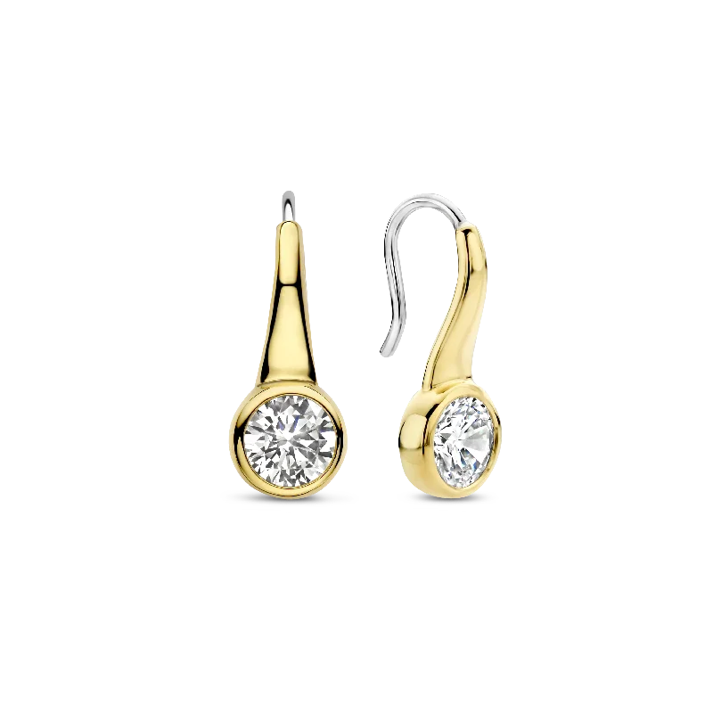 weathered gold earrings-TI SENTO Earrings 7951ZY