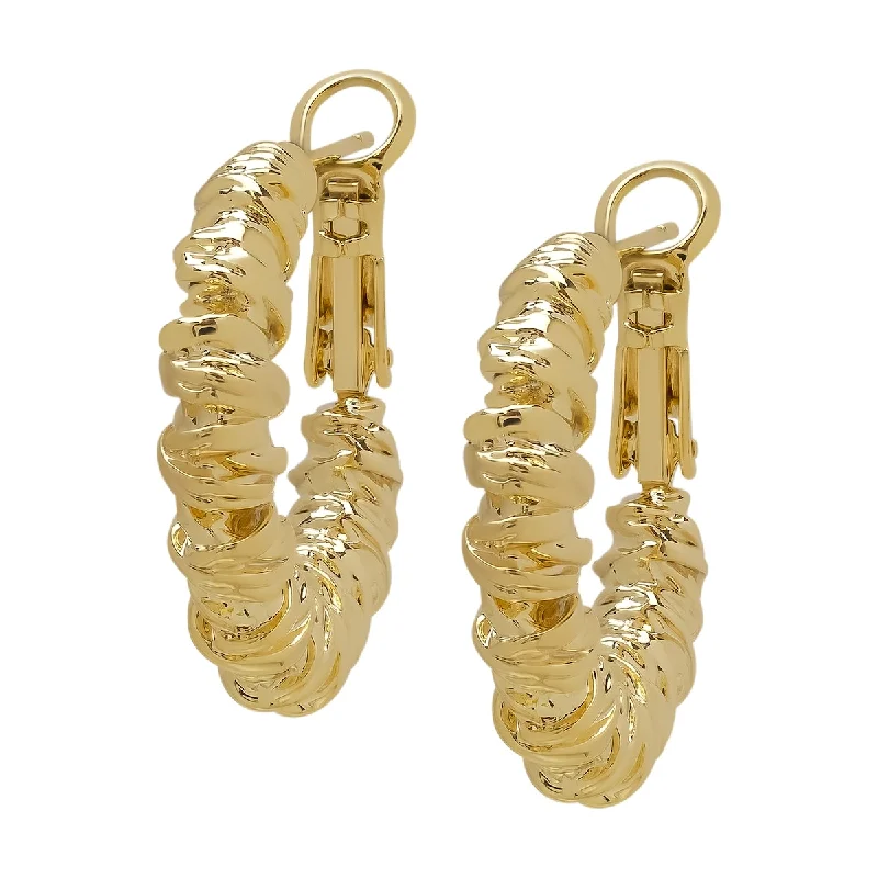 rover chandelier earrings-Victoria Townsend Gold Plated Twist Hoop Earrings