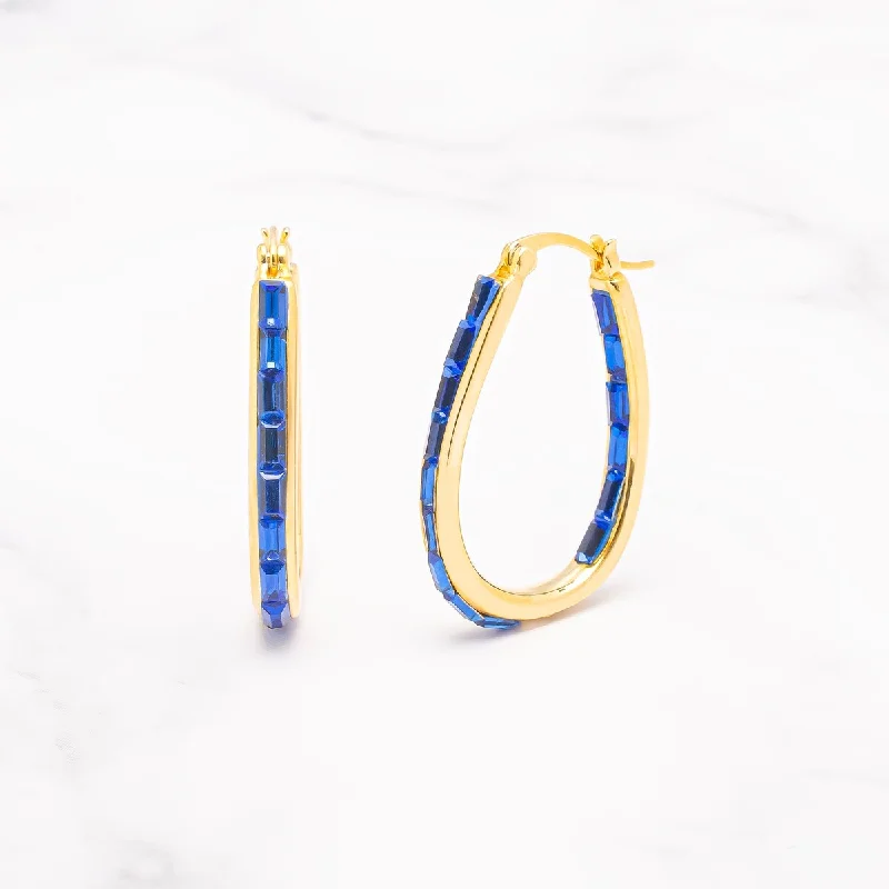 weathered gold earrings-Victoria Townsend Inside Out Turquoise Crystal Hoop Earring