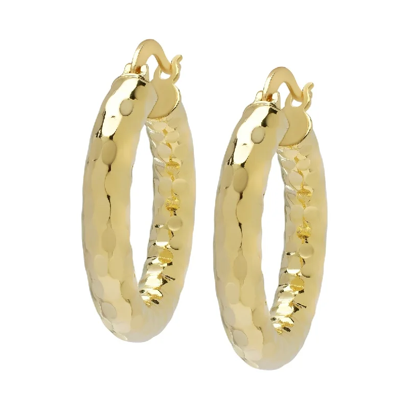 wave-shaped earrings-Victoria Townsend Yellow Gold Plated Small Hoop Clip-on Earrings