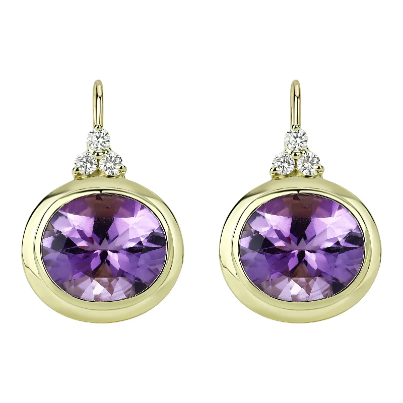 Earrings - Amethyst And Diamond