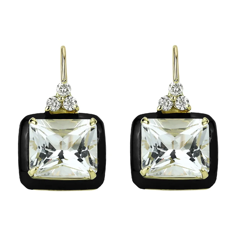 Earrings - Crystal And Diamond (enamel)