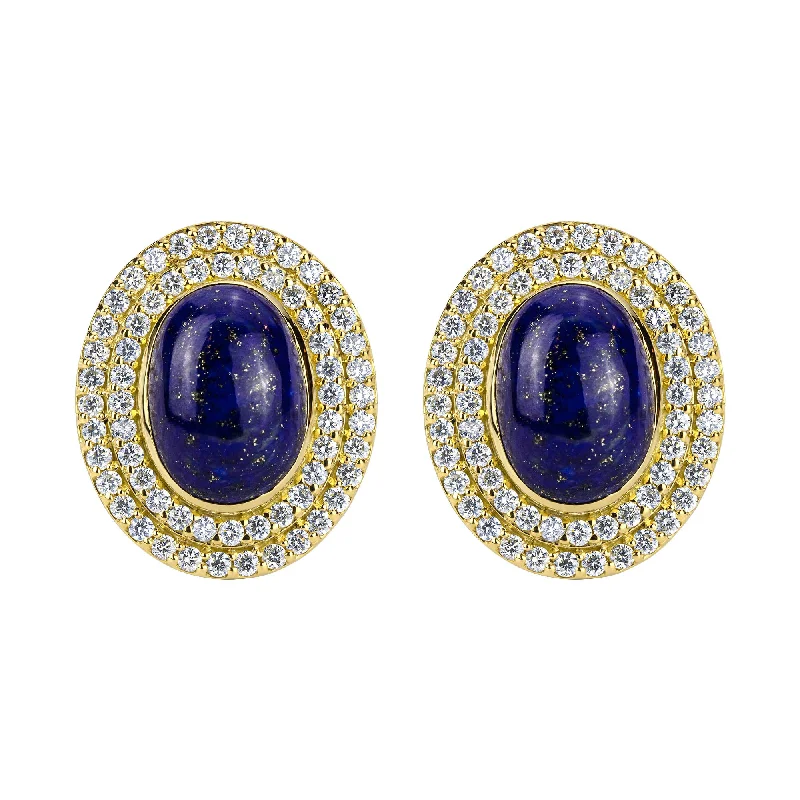 Earrings - Lapis Lazuli And Diamond