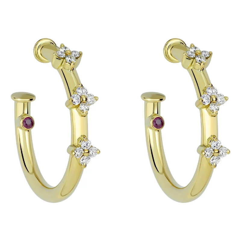 Earrings - Ruby And Diamond