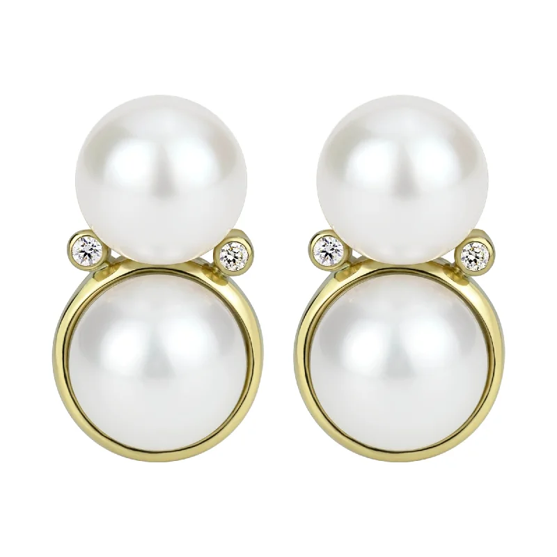 Earrings - South Sea Pearl And Diamond