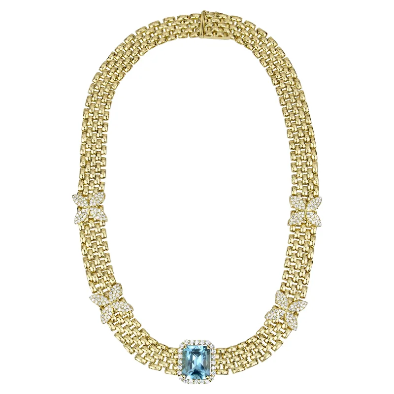 Necklace - Blue Topaz And Diamond