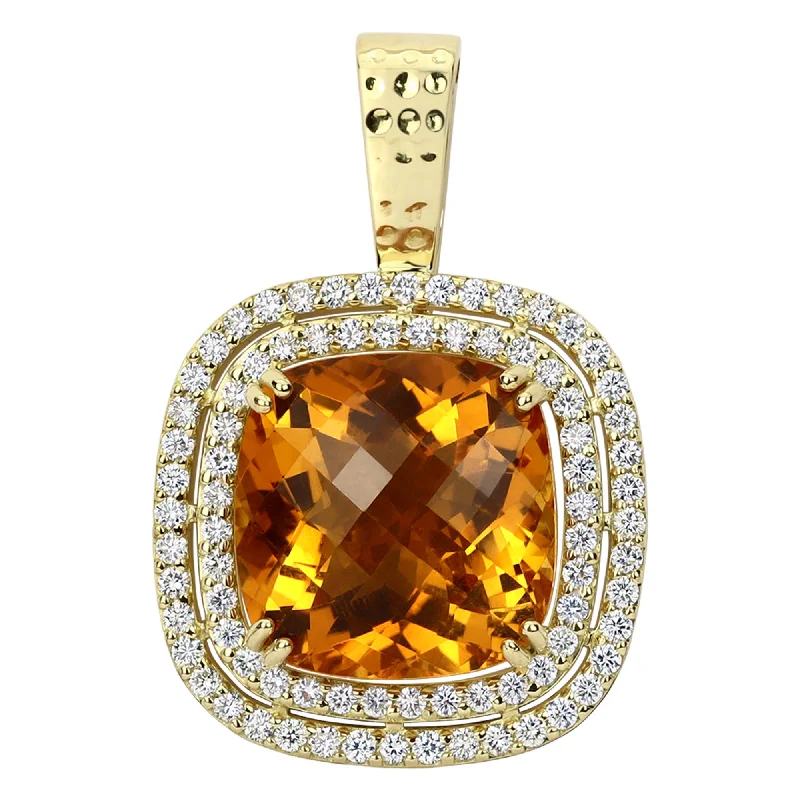 Pendant - Citrine And Diamond