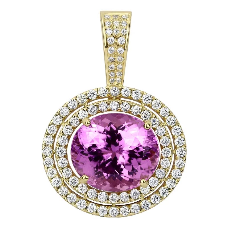 Pendant - Kunzite And Diamond