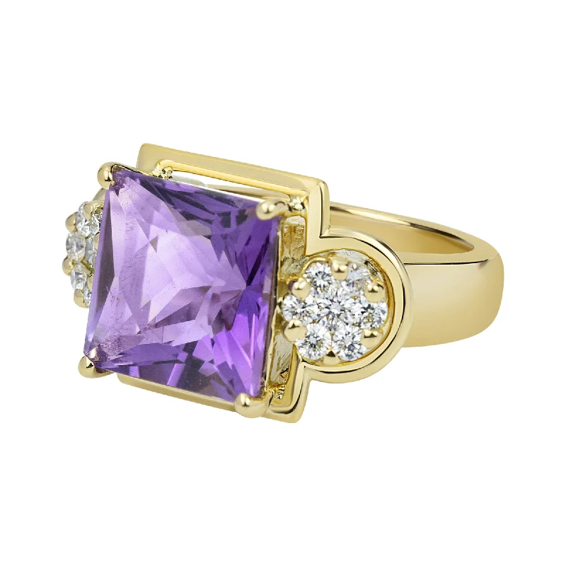 Ring - Amethyst And Diamond