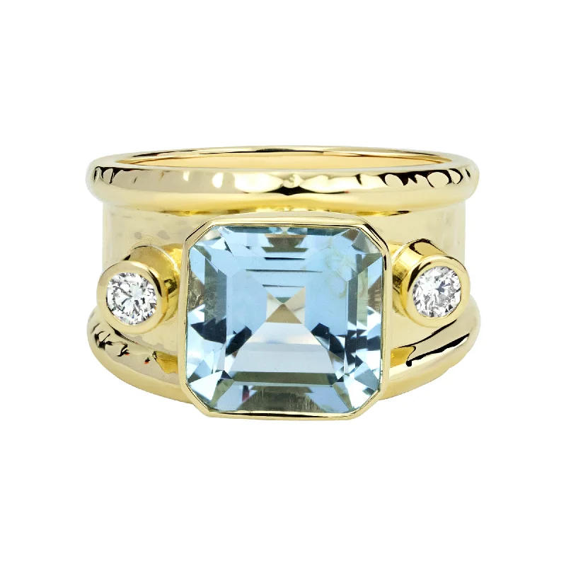 Ring - Aquamarine And Diamond