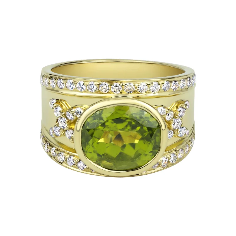 Ring - Peridot And Diamond